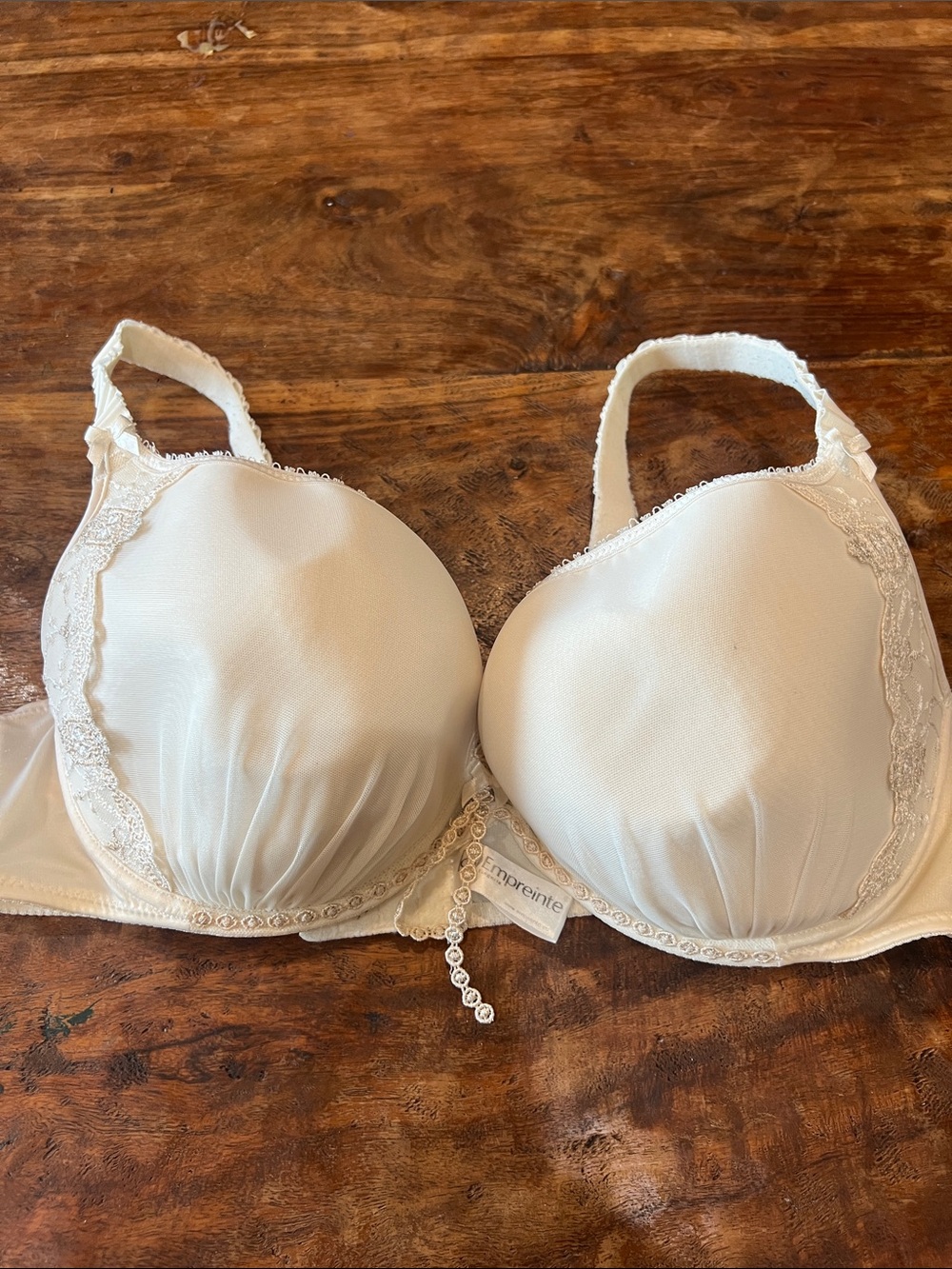 Ivory Lace-Trim Empreinte Bra